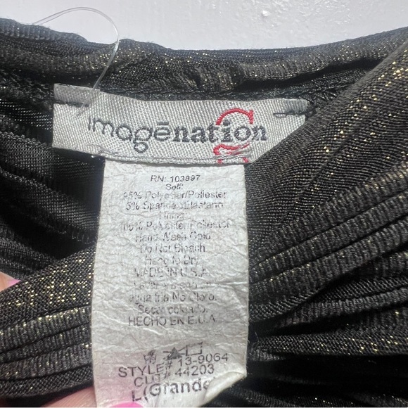 ✨Y2K Chic Strapless Black and Gold shirt - Picture 3 of 4